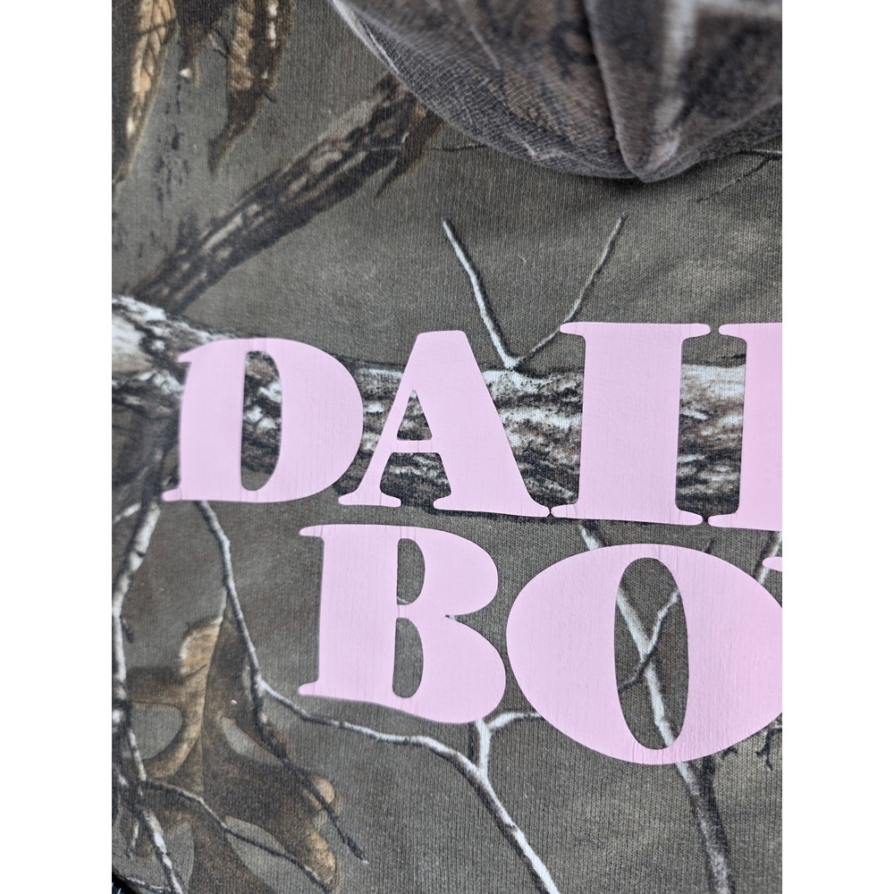 Dairy Boy Realtree Camo Hoodie Pink Logo Pullover Sweatshirt Large Womens - Picture 8 of 10